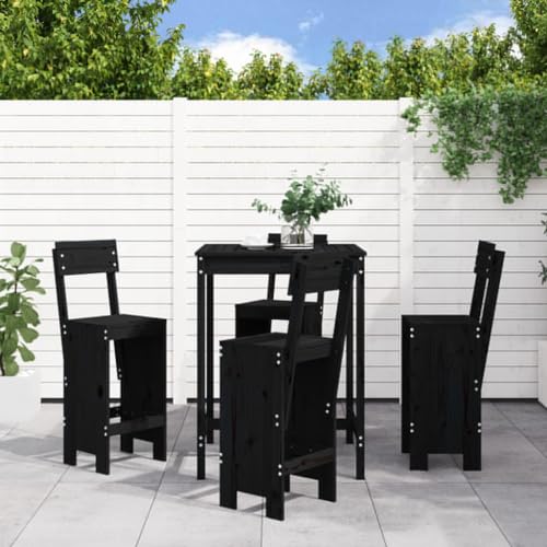KLYEON 5-TLG. Gartenbar-Set Schwarz Massivholz Kiefer,GartenbarSet aus Kiefernholz: Gemütliche Mahlzeiten und Getränke mit Freunden Gartenmöbel KLYEON 5-TLG. Gartenbar-Set Schwarz Massivholz Kiefer,GartenbarSet aus Kiefernholz: Gemütliche Mahlzeiten und Getränke mit Freunden Gartenmöbel von KLYEON