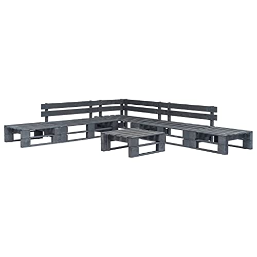 KLYEON 6-TLG. Garten-Sofagarnitur aus Paletten Holz Grau Gartenmöbel, Gartenmöbel-Sets KLYEON 6-TLG. Garten-Sofagarnitur aus Paletten Holz Grau Gartenmöbel, Gartenmöbel-Sets von KLYEON