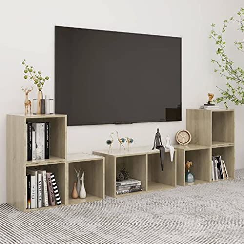 KLYEON 6-TLG. TV-Schrank-Set Sonoma-Eiche Holzwerkstoff Wandregal TVMöbel Dekoration for Schlafzimmer KLYEON 6-TLG. TV-Schrank-Set Sonoma-Eiche Holzwerkstoff Wandregal TVMöbel Dekoration for Schlafzimmer von KLYEON