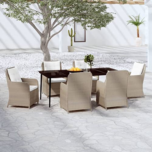 KLYEON 7-TLG. Garten-Essgruppe Braun Gartenmöbel, Gartenmöbel-Sets von KLYEON