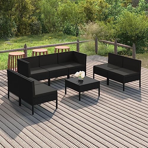 KLYEON 8-TLG. Garten-Lounge-Set mit Auflagen Poly Rattan Schwarz Gartenmöbel, Gartenmöbel-Sets KLYEON 8-TLG. Garten-Lounge-Set mit Auflagen Poly Rattan Schwarz Gartenmöbel, Gartenmöbel-Sets von KLYEON