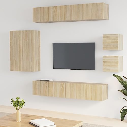 KLYEON 8-TLG. TV-Schrank-Set Sonoma-Eiche Holzwerkstoff Wandmontage Modernes Design Wohnzimmereinrichtung for Wohnzimmer KLYEON 8-TLG. TV-Schrank-Set Sonoma-Eiche Holzwerkstoff Wandmontage Modernes Design Wohnzimmereinrichtung for Wohnzimmer von KLYEON