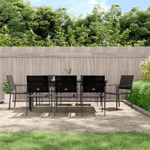 KLYEON 9-TLG. Garten-Essgruppe Poly Rattan und Stahl Gartenmöbel, Gartenmöbel-Sets von KLYEON
