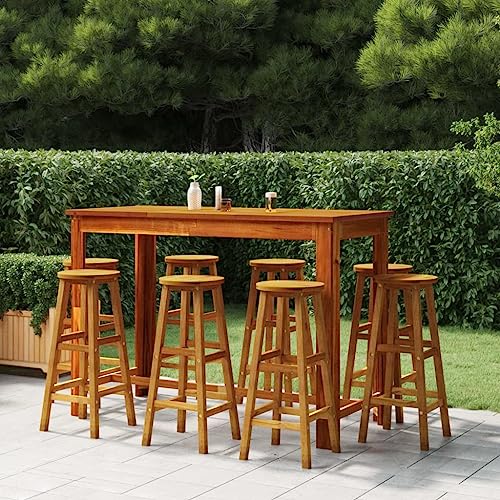 KLYEON 9-TLG. Gartenbar-Set Massivholz Akazie Gartenmöbel, Gartenmöbel-Sets von KLYEON