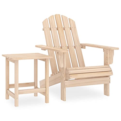 KLYEON Adirondack-Gartenstuhl mit Tisch Massivholz Tanne Gartenmöbel, Gartenmöbel-Sets von KLYEON