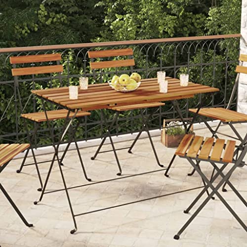 Bistrotisch Klappbar 100x54x71 cm Massivholz Akazie und Stahl Gartenmöbel Tische Bistrotisch Klappbar 100x54x71 cm Massivholz Akazie und Stahl Gartenmöbel Tische von KLYEON