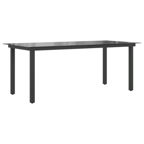 KLYEON Garten-Esstisch Glas Aluminium 190 x 90 x 74 cm Schwarz Gartenmöbel Tische KLYEON Garten-Esstisch Glas Aluminium 190 x 90 x 74 cm Schwarz Gartenmöbel Tische von KLYEON