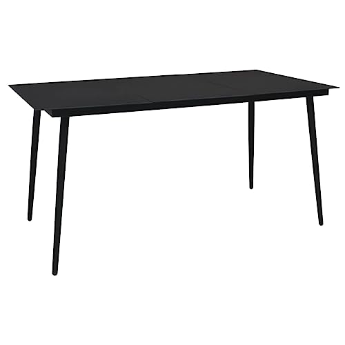 KLYEON Garten-Esstisch Schwarz 150x80x74 cm Stahl und Glas Gartenmöbel Tische KLYEON Garten-Esstisch Schwarz 150x80x74 cm Stahl und Glas Gartenmöbel Tische von KLYEON