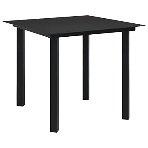 KLYEON Garten-Esstisch Schwarz 80x80x74 cm Stahl und Glas Gartenmöbel Tische KLYEON Garten-Esstisch Schwarz 80x80x74 cm Stahl und Glas Gartenmöbel Tische von KLYEON