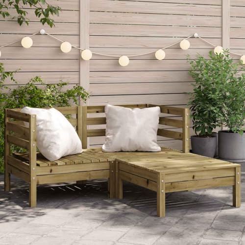 KLYEON Gartensofa 2-Sitzer mit Hocker Kiefernholz Imprägniert Garten Sofa von KLYEON