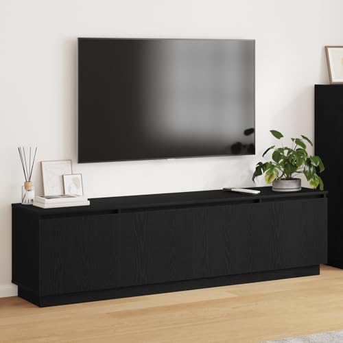 KLYEON LED TV-Schrank Schwarz Eiche Fernsehschrank Medienregal Wohnzimmereinrichtung for Wohnzimmer 180x38x49 cm Holzwerkstoff KLYEON LED TV-Schrank Schwarz Eiche Fernsehschrank Medienregal Wohnzimmereinrichtung for Wohnzimmer 180x38x49 cm Holzwerkstoff von KLYEON