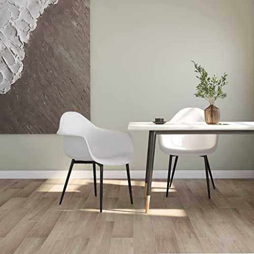 KLYEON Stuhl Esszimmerstühle Set Rustikaler Stil Robuste und Elegante Esszimmerstühle mit ergonomischer Unterstützung Zeitgenössisch (Color : Weiß 2 STK, Size : 64 x 59 x 84 cm (B x T x H)) von KLYEON