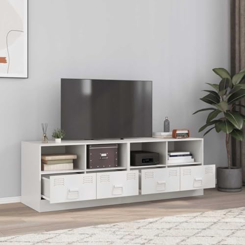 KLYEON TV-Schränke 2 STK. Weiß Fernsehschrank modern Wandmontage Wohnzimmermöbel for Tagungsraum 67x39x44 cm Stahl von KLYEON