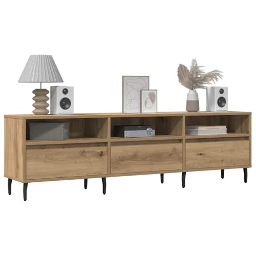 KLYEON TV-Schrank Artisan-Eiche Fernsehschrank modern TVMöbel MultimediaGeräte for Schlafzimmer 150x30x44,5 cm Holzwerkstoff von KLYEON