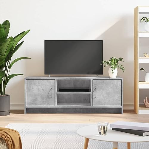KLYEON TV-Schrank Betongrau SonomaEiche TVMöbel Wohnzimmer for Multimedia-Center 102x30x37,5 cm Holzwerkstoff von KLYEON