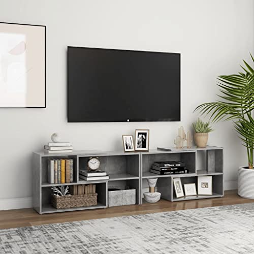 KLYEON TV-Schrank Betongrau TVSchrank staubgeschützt pflegeleicht for Hotel 149x30x52 cm Holzwerkstoff von KLYEON