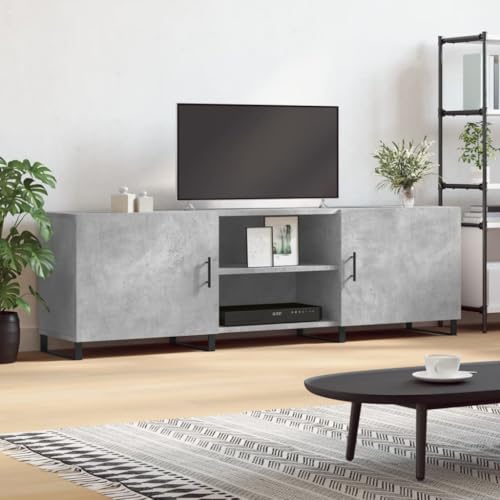 KLYEON TV-Schrank Betongrau Wohnraum stabil einfache Montage for Multimedia-Center 150x30x50 cm Holzwerkstoff von KLYEON