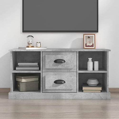 KLYEON TV-Schrank Betongrau Wohnzimmermöbel Fernsehschrank TVSchrankSet for Multimedia-Center 99,5x35,5x48 cm Holzwerkstoff von KLYEON