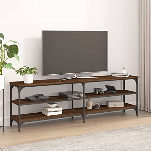 KLYEON TV-Schrank Braun Eichen-Optik TV Lowboard Betonoptik Stauraum Modernes Design for Multimedia-Center 160x30x50 cm Holzwerkstoff von KLYEON