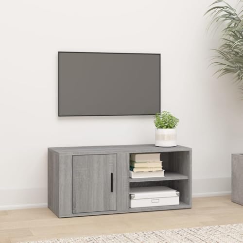KLYEON TV-Schrank Grau Sonoma einfache Montage TVMöbel Modernes Design for Schlafzimmer 80x31,5x36 cm Holzwerkstoff von KLYEON