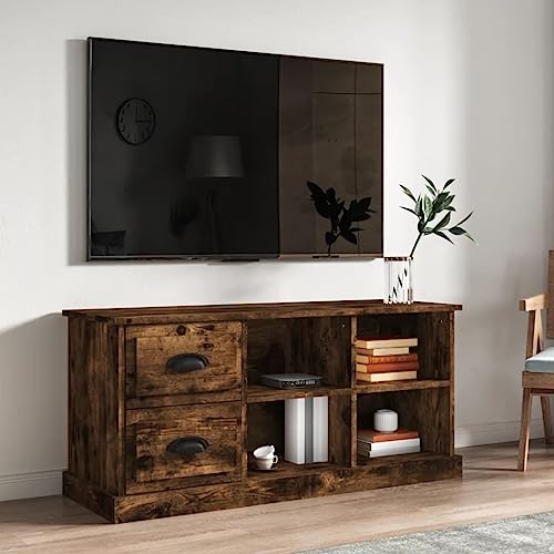 KLYEON TV-Schrank Räuchereiche Eukalyptusholz staubgeschützt HiFiSchrank for Wohnzimmer 102x35,5x47,5 cm Holzwerkstoff von KLYEON