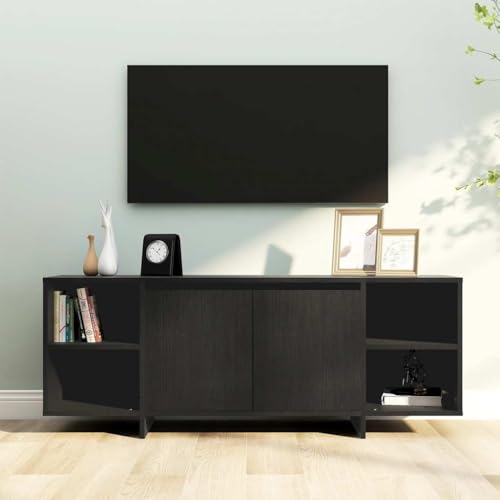 KLYEON TV-Schrank Schwarz Modernes Design weiß staubgeschützt for Wohnzimmer 130x35x50 cm Holzwerkstoff von KLYEON