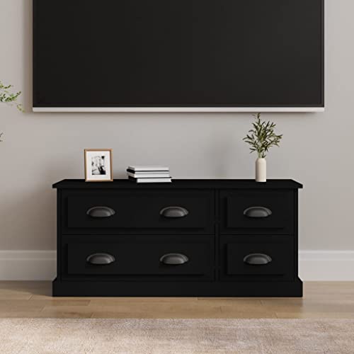 KLYEON TV-Schrank Schwarz TVMöbel Robust aus Holz for Schlafzimmer 100x35,5x45 cm Holzwerkstoff von KLYEON