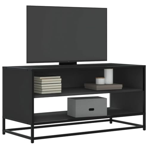 KLYEON TV-Schrank Schwarz Wandregal geräumig Wandhalterung for Tagungsraum 91x40x46 cm Holzwerkstoff und Metall von KLYEON