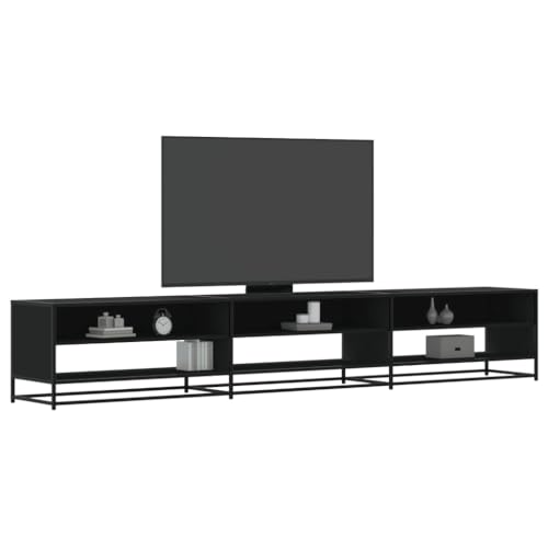 KLYEON TV-Schrank Schwarz Wohnzimmer Möbel Betongrau Sonoma Eiche for Multimedia-Center 270x40x46 cm Holzwerkstoff von KLYEON