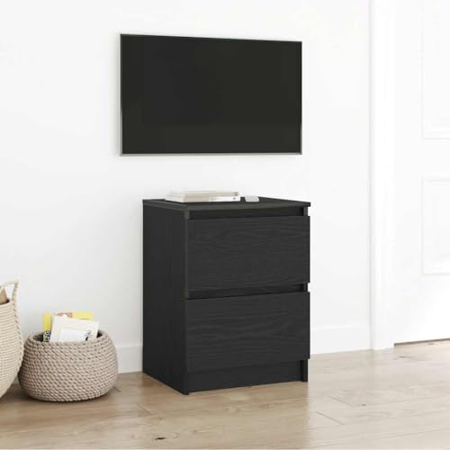 KLYEON TV-Schrank Schwarz stabil Betongrau Stauraum for Schlafzimmer 40x35x54 cm Holzwerkstoff von KLYEON