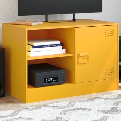 KLYEON TV-Schrank Senfgelb TVMöbel Fernsehschrank modern Montage for Multimedia-Center 67x39x44 cm Stahl von KLYEON