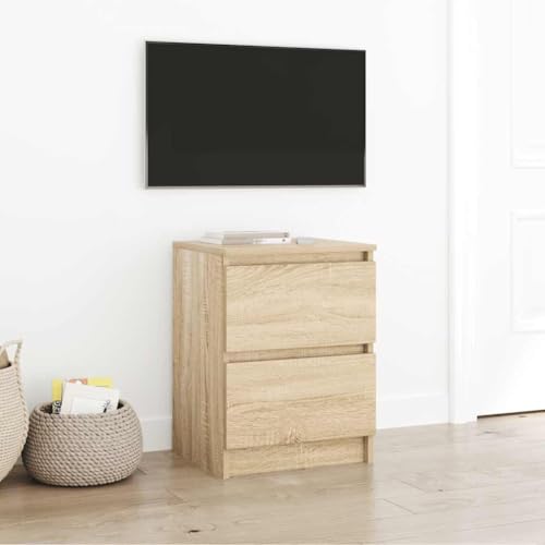 KLYEON TV-Schrank Sonoma-Eiche Fernsehschrank modern HiFiSchrank Modernes Design for Schlafzimmer 40x35x54 cm Holzwerkstoff von KLYEON