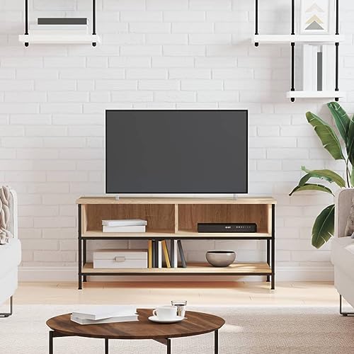 KLYEON TV-Schrank Sonoma-Eiche Kiefernholz stabil Montage for Schlafzimmer 100x35x45 cm Holzwerkstoff von KLYEON