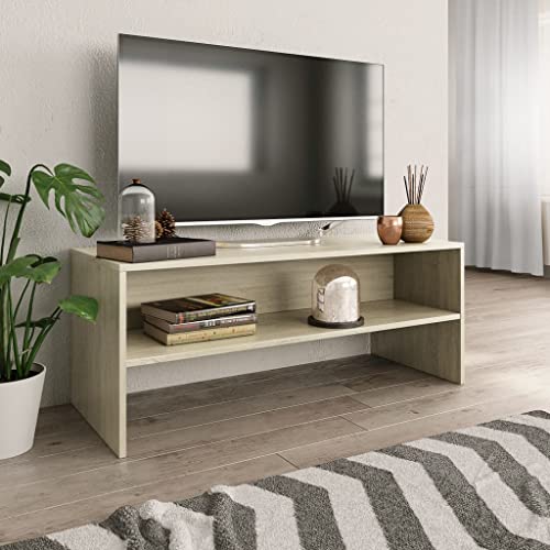 KLYEON TV-Schrank Sonoma-Eiche Medienständer Modernes Design Feuchtigkeitsbeständig for Schlafzimmer 100x40x40 cm Holzwerkstoff von KLYEON