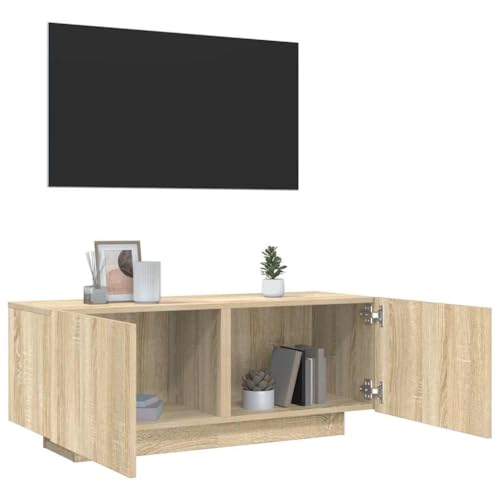 KLYEON TV-Schrank Sonoma-Eiche TVSchrank Wohnwand mit Stauraum naturbelassen for Wohnzimmer 100x35x40 cm Holzwerkstoff von KLYEON