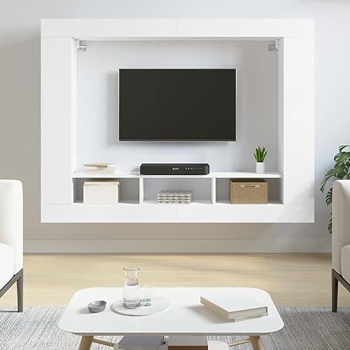 KLYEON TV-Schrank Weiß Hängeschrank Wohnzimmer TVSchrank Robust for Schlafzimmer 152x22x113 cm Holzwerkstoff von KLYEON