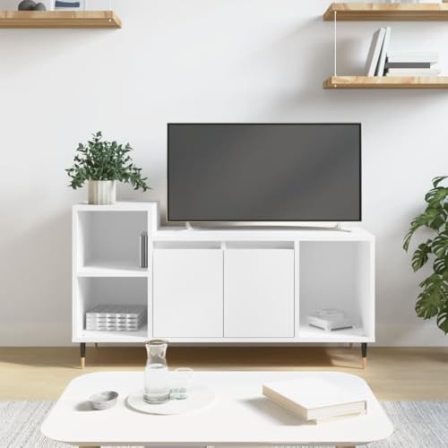 KLYEON TV-Schrank Weiß HiFiSchrank Hängeschrank Wohnzimmer stabil for Wohnzimmer 100x35x55 cm Holzwerkstoff von KLYEON