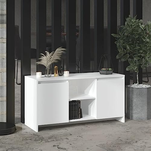 KLYEON TV-Schrank Weiß Sonoma Eiche praktisch Wohnraum for Wohnzimmer 102x37,5x52,5 cm Holzwerkstoff von KLYEON
