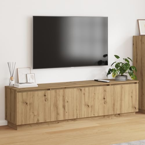 KLYEON TV-Schrank mit LED Artisan Eiche einfache Montage Vertikale Montage naturbelassen for Tagungsraum 180x38x49 cm Holzwerkstoff von KLYEON
