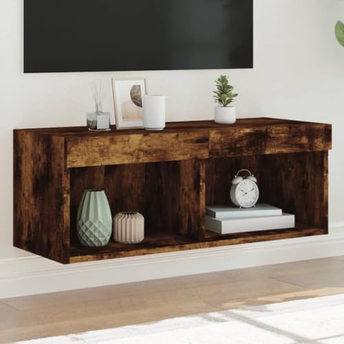 KLYEON TV-Schrank mit LED-Leuchten Räuchereiche Montagefreundlich Stauraum Regalsystem for Tagungsraum 80x30x30 cm KLYEON TV-Schrank mit LED-Leuchten Räuchereiche Montagefreundlich Stauraum Regalsystem for Tagungsraum 80x30x30 cm von KLYEON