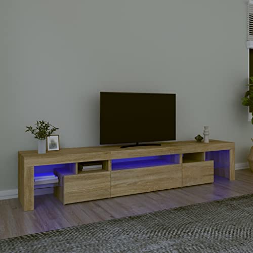 KLYEON TV-Schrank mit LED-Leuchten Sonoma-Eiche Robust Stauraum Vertikale Montage for Tagungsraum 215x36,5x40 cm KLYEON TV-Schrank mit LED-Leuchten Sonoma-Eiche Robust Stauraum Vertikale Montage for Tagungsraum 215x36,5x40 cm von KLYEON