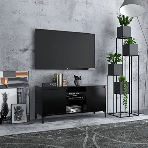 KLYEON TV-Schrank mit Metallbeinen Schwarz Modernes Design TVSchrank staubgeschützt for Tagungsraum 103,5x35x50 cm von KLYEON