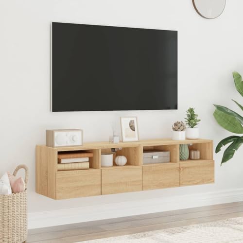 KLYEON TV-Wandschränke 2 STK. Sonoma-Eiche Wohnraum aus Holz Medienregal for Hotel 60x30x30 cm Holzwerkstoff KLYEON TV-Wandschränke 2 STK. Sonoma-Eiche Wohnraum aus Holz Medienregal for Hotel 60x30x30 cm Holzwerkstoff von KLYEON