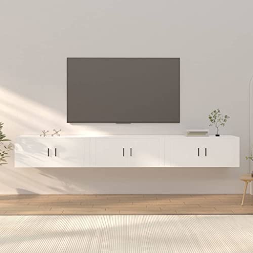 KLYEON TV-Wandschränke 3 STK. Weiß Modernes Design stabil aus Holz for Multimedia-Center 100x34,5x40 cm KLYEON TV-Wandschränke 3 STK. Weiß Modernes Design stabil aus Holz for Multimedia-Center 100x34,5x40 cm von KLYEON