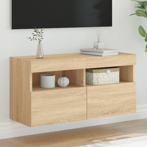 KLYEON TV-Wandschrank mit LED-Leuchten Sonoma-Eiche Stauraum Medienständer Regalsystem for Tagungsraum 80x30x40 cm KLYEON TV-Wandschrank mit LED-Leuchten Sonoma-Eiche Stauraum Medienständer Regalsystem for Tagungsraum 80x30x40 cm von KLYEON