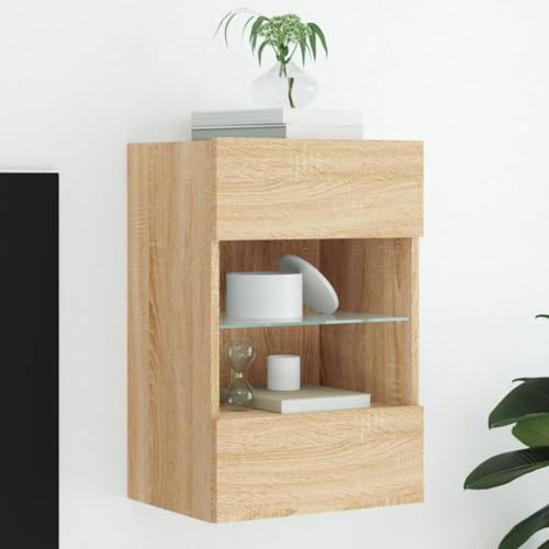 KLYEON TV-Wandschrank mit LED-Leuchten Sonoma-Eiche praktisch Wohnzimmer Möbel Eukalyptusholz for Schlafzimmer 40x30x60,5 cm KLYEON TV-Wandschrank mit LED-Leuchten Sonoma-Eiche praktisch Wohnzimmer Möbel Eukalyptusholz for Schlafzimmer 40x30x60,5 cm von KLYEON