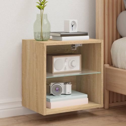 KLYEON Wand-Nachttische mit LED-Leuchten 2 STK. Sonoma-Eiche HifiRegal SonomaEiche Montagefreundlich for Schlafzimmer KLYEON Wand-Nachttische mit LED-Leuchten 2 STK. Sonoma-Eiche HifiRegal SonomaEiche Montagefreundlich for Schlafzimmer von KLYEON