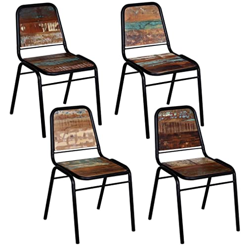Küchenstühle Stuhl Esszimmerstühle Esszimmer- oder Küchenstuhlkonstruktion Robuste und elegante Stühle atmungsaktiv for Reinigen von Familienmahlzeiten Einfache Montage ( Color : Mehrfarbig 4 Stk , Si von KLYEON