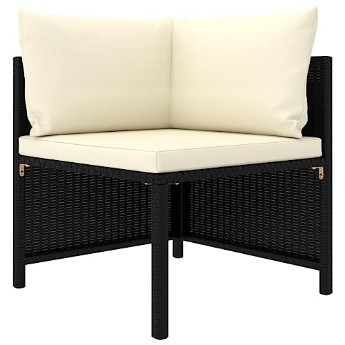 Modular-Ecksofa mit Kissen Schwarz Poly Rattan Garten Sofa Modular-Ecksofa mit Kissen Schwarz Poly Rattan Garten Sofa von KLYEON