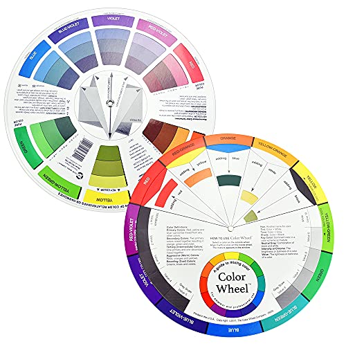 KLYNGTSK 2 Stück Color Guide Wheel Farbmischrad Farbmischung Farbrad Farbscheibe Farbkreis Drehscheibe Farbmischscheibe Farbmischtabelle Farbräder für Makeup, Malen, Design von KLYNGTSK